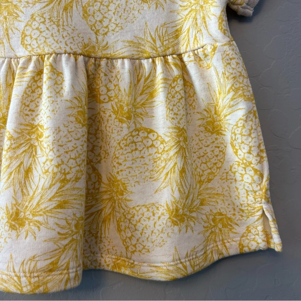 Old Navy yellow pineapple print short sleeve tunic top size 2T NEW